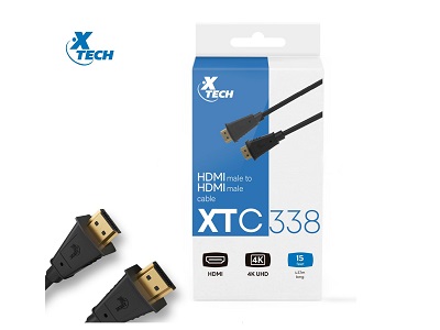 Xtech - Display cable - 4.5 m - 19 pin HDMI Type A - 19 pin HDMI Type A - 15ft