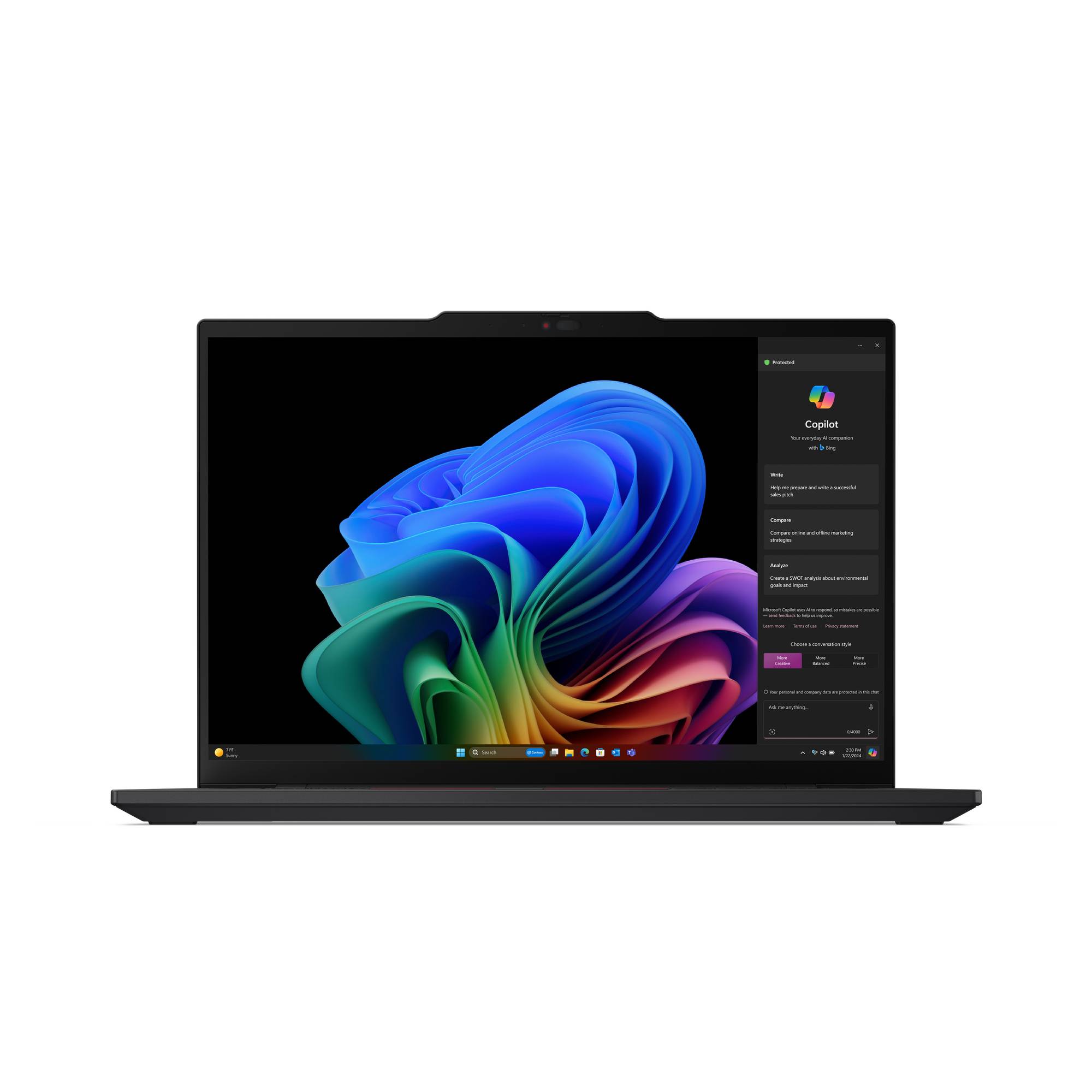 Notebook Lenovo ThinkPad T14s Gen 6 Snapdragon X Elite, 32GB RAM, 1TB SSD, 14" WUXGA, W11 Pro - Imagen 2