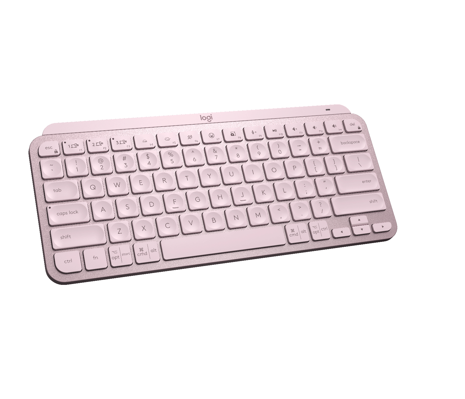Logitech MX Keys Mini - eclado - Inalámbrico - Español - Bluetooth 5.0 / Bluetooth / 2.4 GHz / USB-C - Ergonomic Design - Rosa - Imagen 3