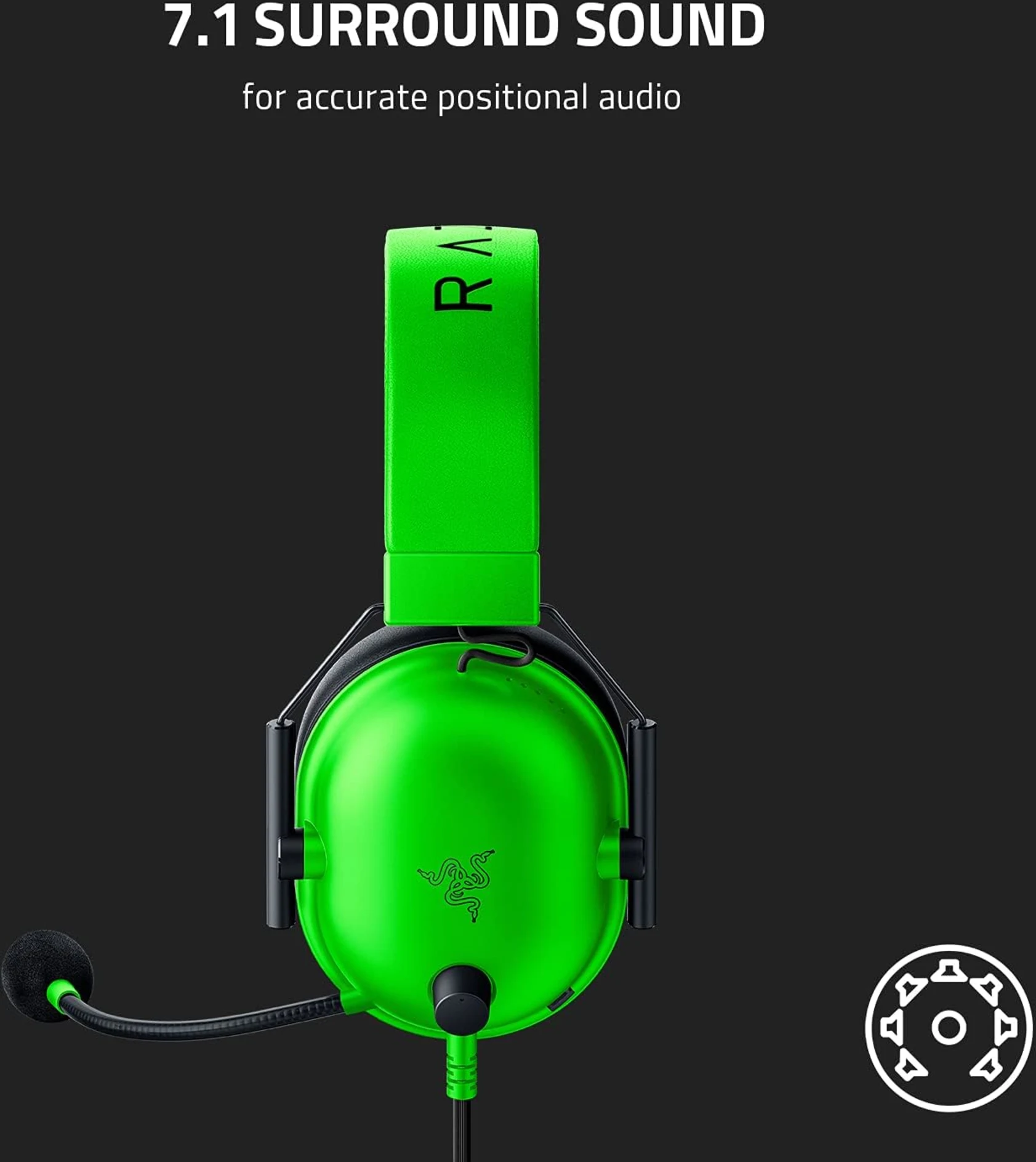 Audífonos Gamer Alámbricos Razer BlackShark V2 X Sonido 7.1 Jck3.5mm Color Verde - Imagen 6